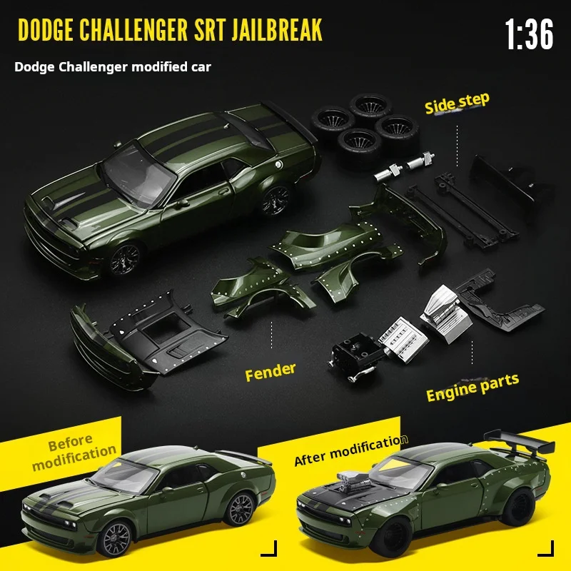 

MSZ 1:36 Dodge Challenger Modified Car Sports Car Replacement Model Children's and Boys' Toy Car Collection Ornament