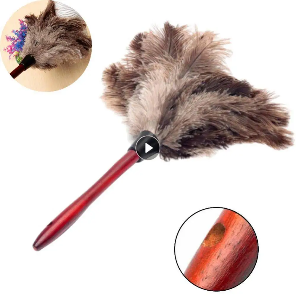 Feather Dusters Ostrich Feathers Duster With Wood Handle Brush Dust Accessories For Household Cleaning Dust Tools Plumas Crafts