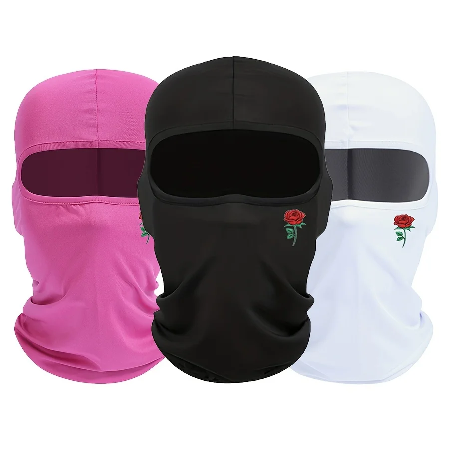 1 pc Rose print outdoor sun protection mask cycling fishing neck guard dustproof balaclava