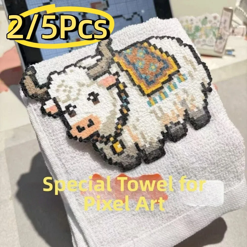 2/5Pcs Cotton Perler Beads Baking Auxiliary Towels DIY Heat Resistant Ironing Cloth for Fuse Beads Reusable Professional