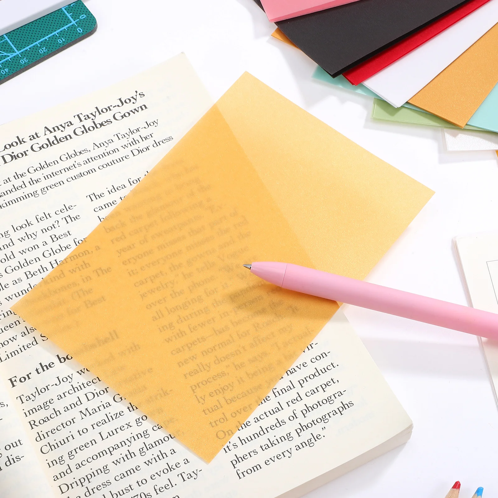 

50 Sheets Art Tracing Paper Strong Reusable Translucent Effect for Sewing Patterns Greeting Cards Packaging Design Drawing