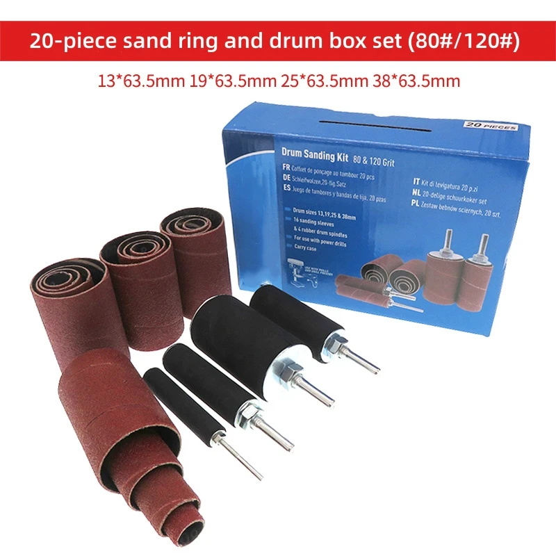 

20-piece Set of Sandpaper Rings Metal Rust Removal Woodworking Sanding Cloth Sandpaper Polishing and Polishing Heads