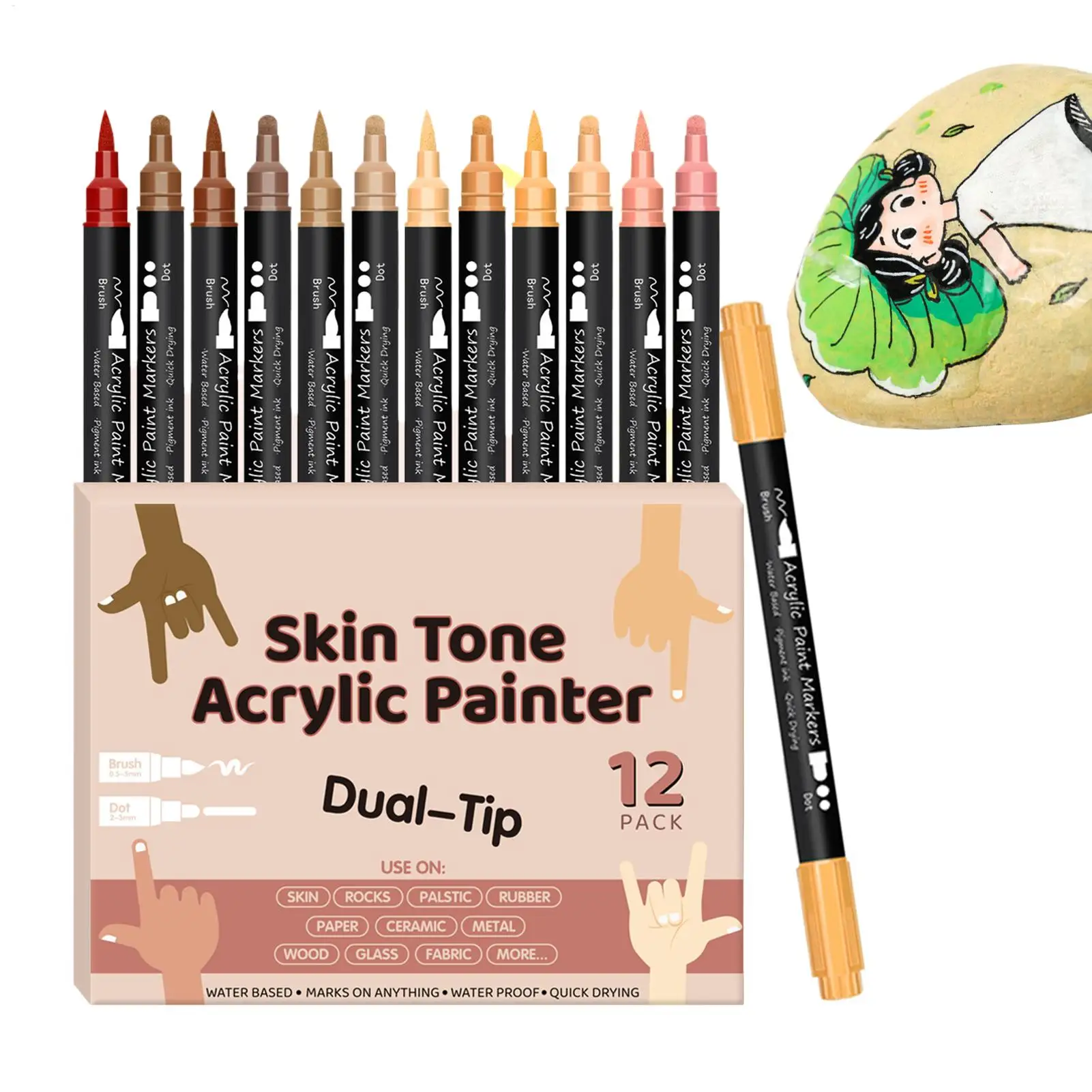 Nail Arts Graffiti Pen Body Painting Graffiti Skin Color Water-based Pen Dot Flower Hook Line Waterproof Acrylic Pigment Pen