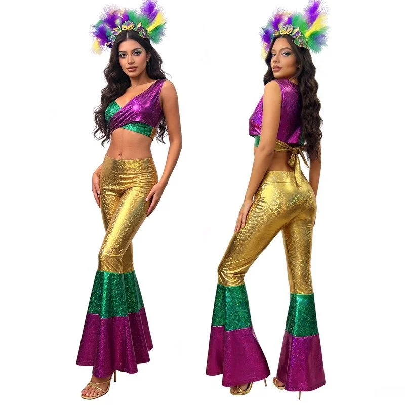 

Carnival Par Disco loween Performance Costume Set Retro Outfit Ensemble Spring 2026 Ladies' Stage Wear