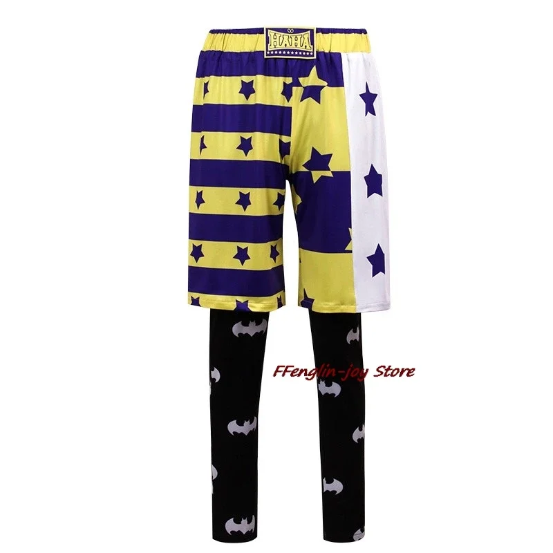 HN8 Clown Joke męskie przebranie na karnawał peruka zielone włosy szalony strój harlekiny Film Halloween karnawał przebranie na karnawał płaszcz spodnie) 4Dc