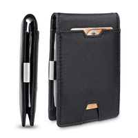 Mens Money Clip with Zippered Coin Pocket RFID Blocking Slim Credit Card Holder Mini Bifold Wallet for Men