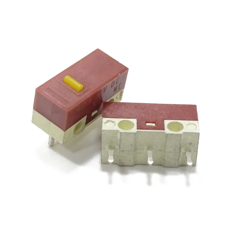 F3KE 2/10 Chiếc HUANO Ban Đầu Chuột Micro Switch 3 Chân 30M Lần Bấm Chuột Micro Nút Tắt Tiếng Microswitch bộ Chấm Bi Màu Vàng