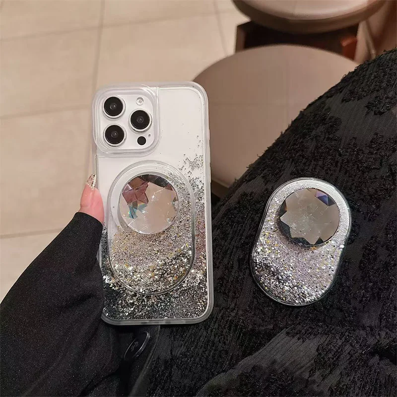 

New Luminous Flowing Sand Phone Stand Phone Gripper Fashionable Magnetic Stand For Iphone,for Android Phones Phone Accessories ﻿