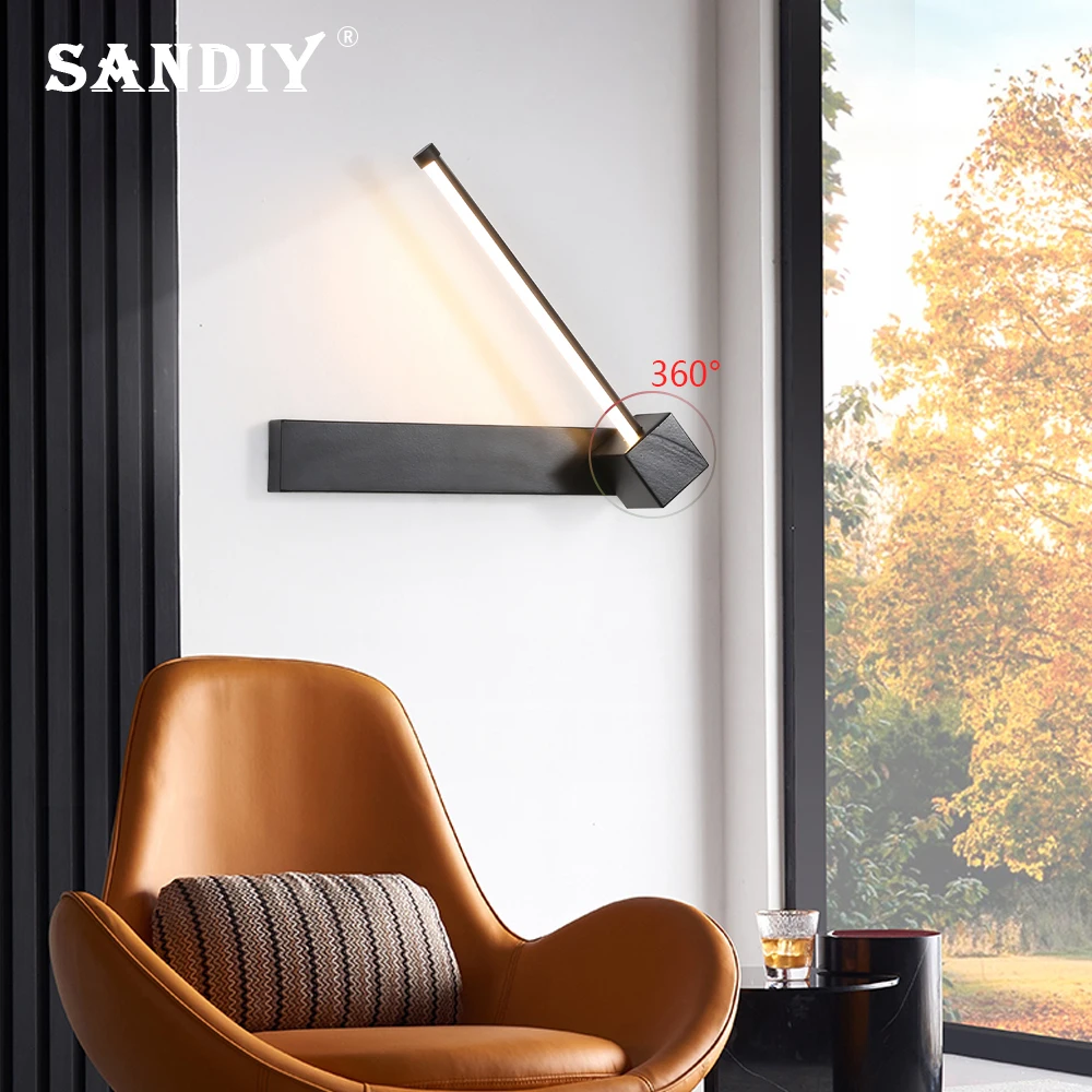 

SANDIY Nordic Wall Light Minimalist Bedside Lamp Rotatable Sconces for Aisle Corridor Stair Creative Bedroom Lighting Fixture