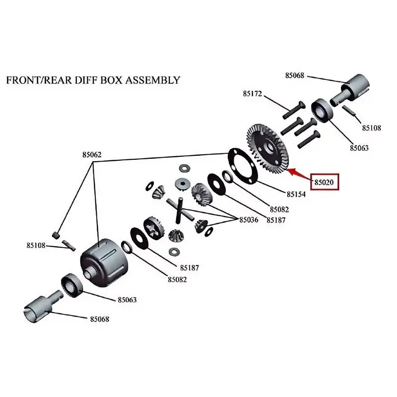 RC Car Parts Crown Gear 38T for VRX Racing 1/8 Scale 4WD Remote Control Toys Car RH801/811 Accessories 85020