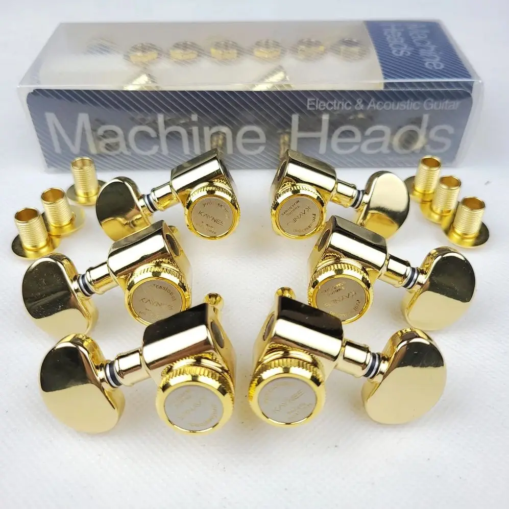 1 Set 3R3L Locking Electric Guitar Machine Heads Tuners Lock String Tuning Pegs Gold,Musical Instruments Accessories