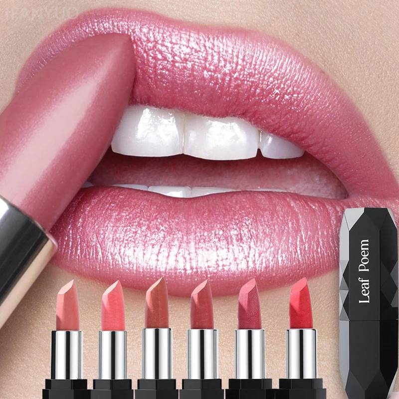 Metallic Diamond Lipstick Waterproof Long Lasting Moisturizing Rose Glitter Solid Lip Gloss Pearl Charming Plump Bold Lip Makeup