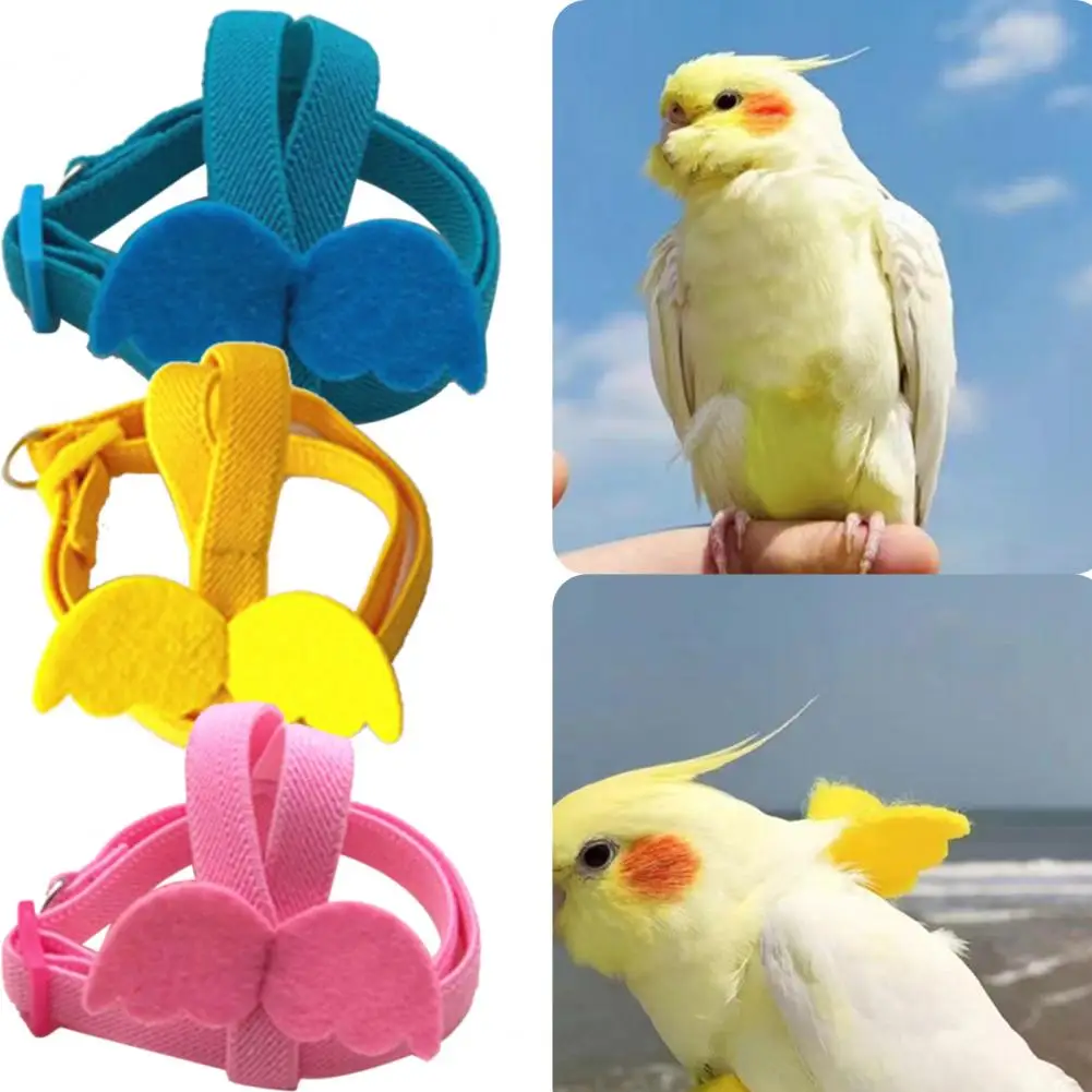 Long Cable Bird Harness Leash Anti-Bite Training Rope Decorative Lightweight Parakeet Parrot Vest Rope For Cockatiel Small Birds