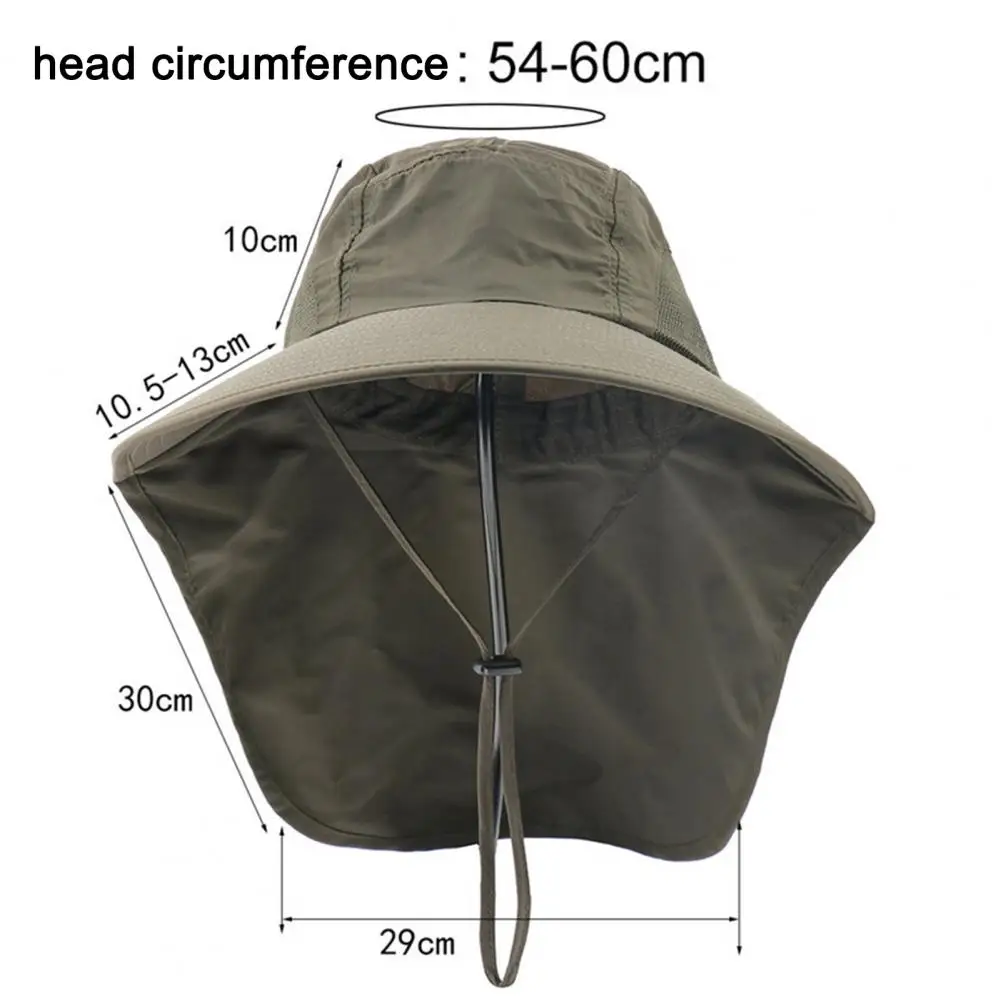 Oval Fisherman Hat Smooth Block Sunlight Headwear Summer Sun Men Women Boonie Neck Flap Hat