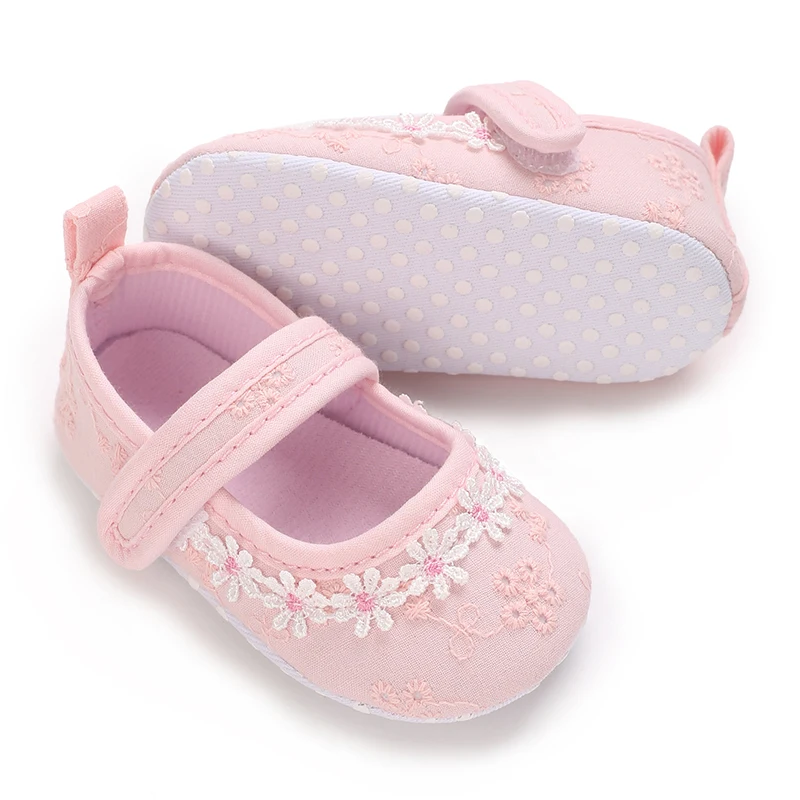 New Flower Embroidered Girls' Princess Shoes Beautiful And Comfortable Casual Shoes 0-18 Months Baby Walking Shoes