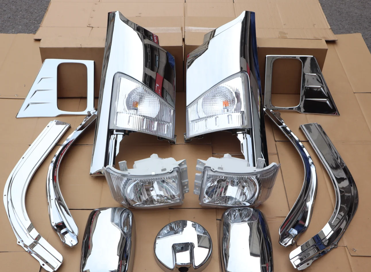 STLFTruck تعديل أجزاء الجسم مطلي بالكروم مجموعات الجسم شاحنة العلوي عجلة الحاجب مطلي بالكروم غطاء مرآة الشواية ل ايسوزو NPR 700P #6