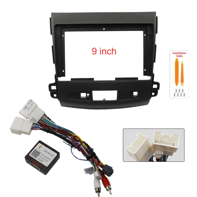 9 Inch Car Radio Fascia Frame For Mitsubishi Outlander 2008-2012 Dashboard Panel Optional Wiring Harness CANBUS