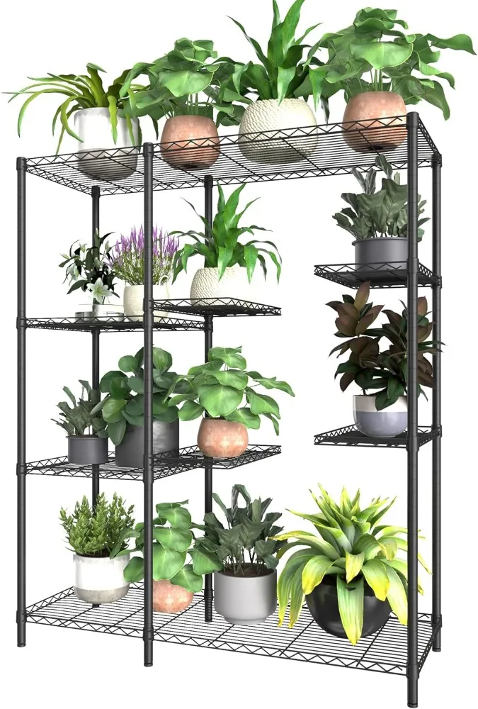 

Xiofio 8-Tier Plant Stand for Indoor Outdoor,Large Reinforced Shelf Tall for Multiple Plants Rack,Adjustable Plant