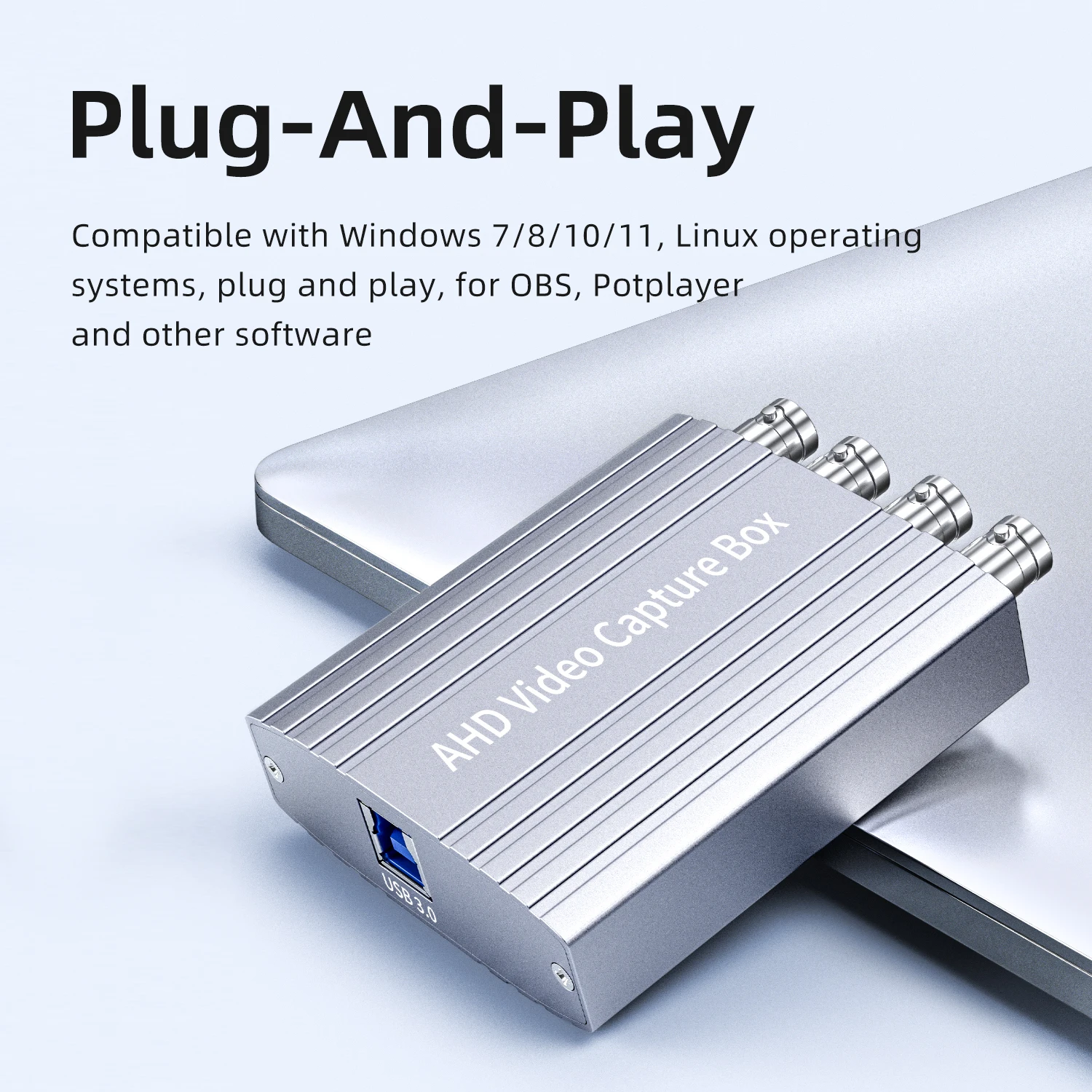 UCAHD-4CH-USB 1080p 720p AHD إلى بطاقة التقاط الفيديو 4 SDI قناة HD التقاط الفيديو صندوق داخلي دعم Vmix Wirecast ManyCam VLC