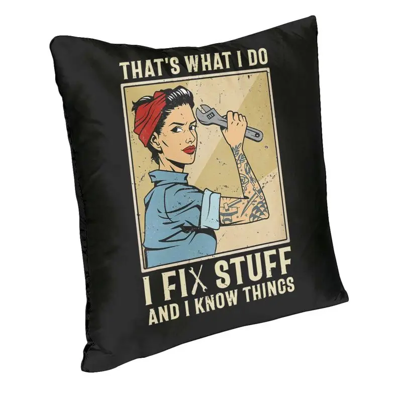 Custom I Fix Stuff Pillow Case for Sofa Mechanic Engineer Gift Nordic Cushion Cover Square Pillowcase