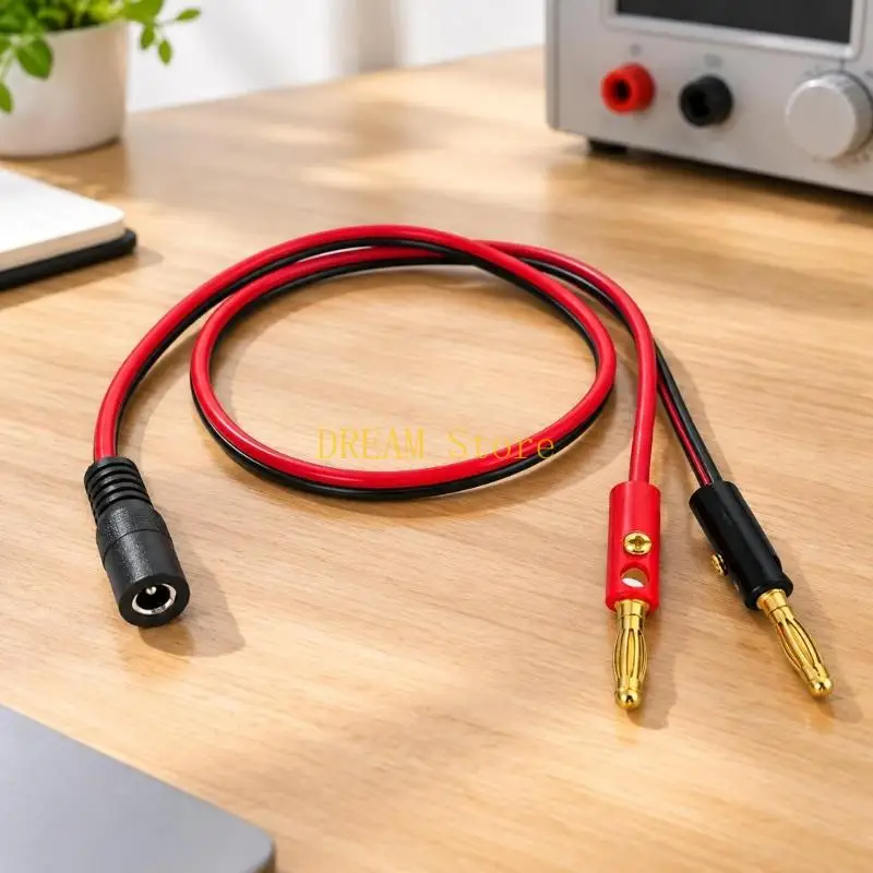 14AWG DC5.5Mm Cable to Double 4Mm Male Banana Plugs, PVC Insulation for Power Supply and Circuit Testing Tasks Best Sale