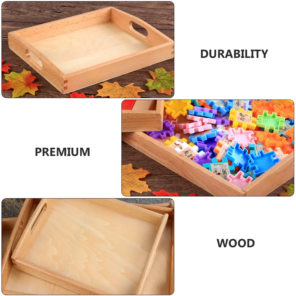 

Coffee Table Wooden Tray Teaching Aids Child Educational Toys Small Trays for Crafts