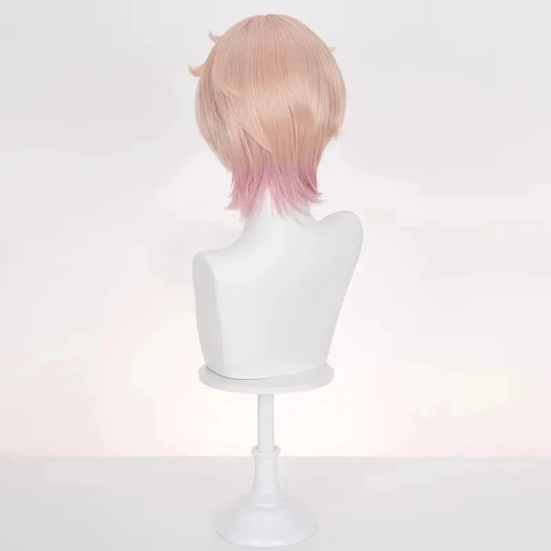 

CyGenshin Impact Dahlia Косплей Парик Оранжевый Розовый Короткие Волосы Heterochromia Boy Mondstadt Хэллоуин Вечеринка для Женщин Мужской Наряд