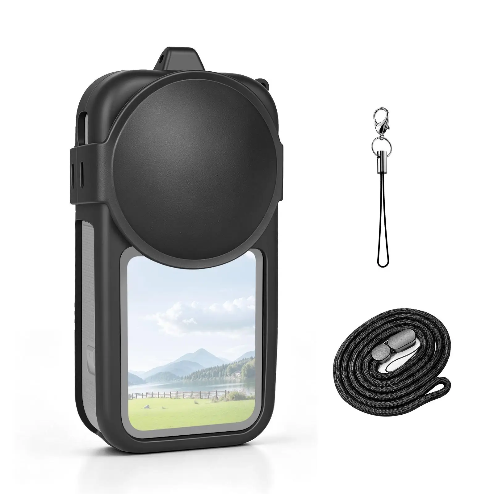 PULUZ Silicone Protective Case Camera Cover with Lens Cover & Strap for Insta360 X6