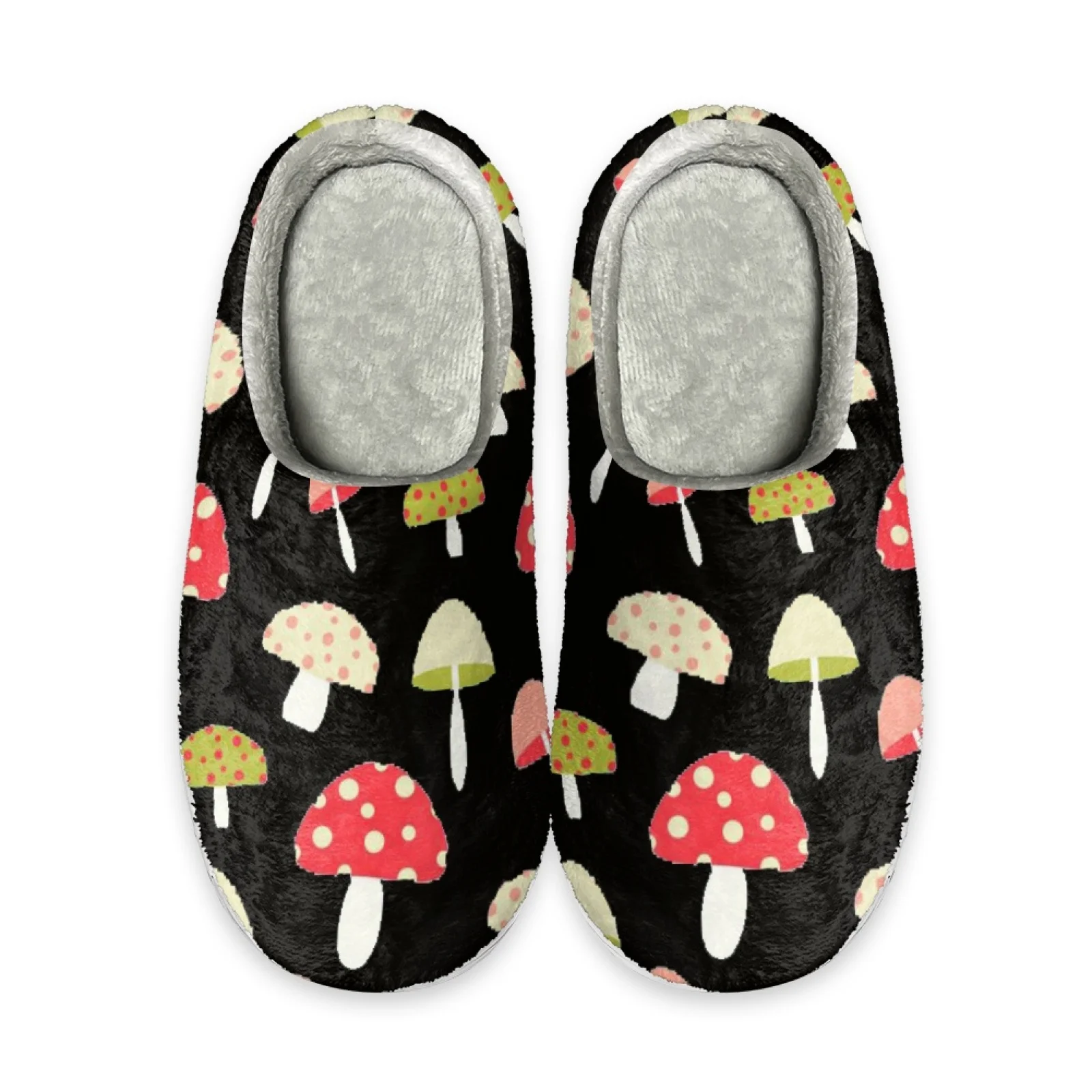 Beliodome Mushroom Design WomenS Home Cotton Memory Foam Slippers Indoor Slip On Shoes Lightweight Bedroom Slipper Rubber Sole