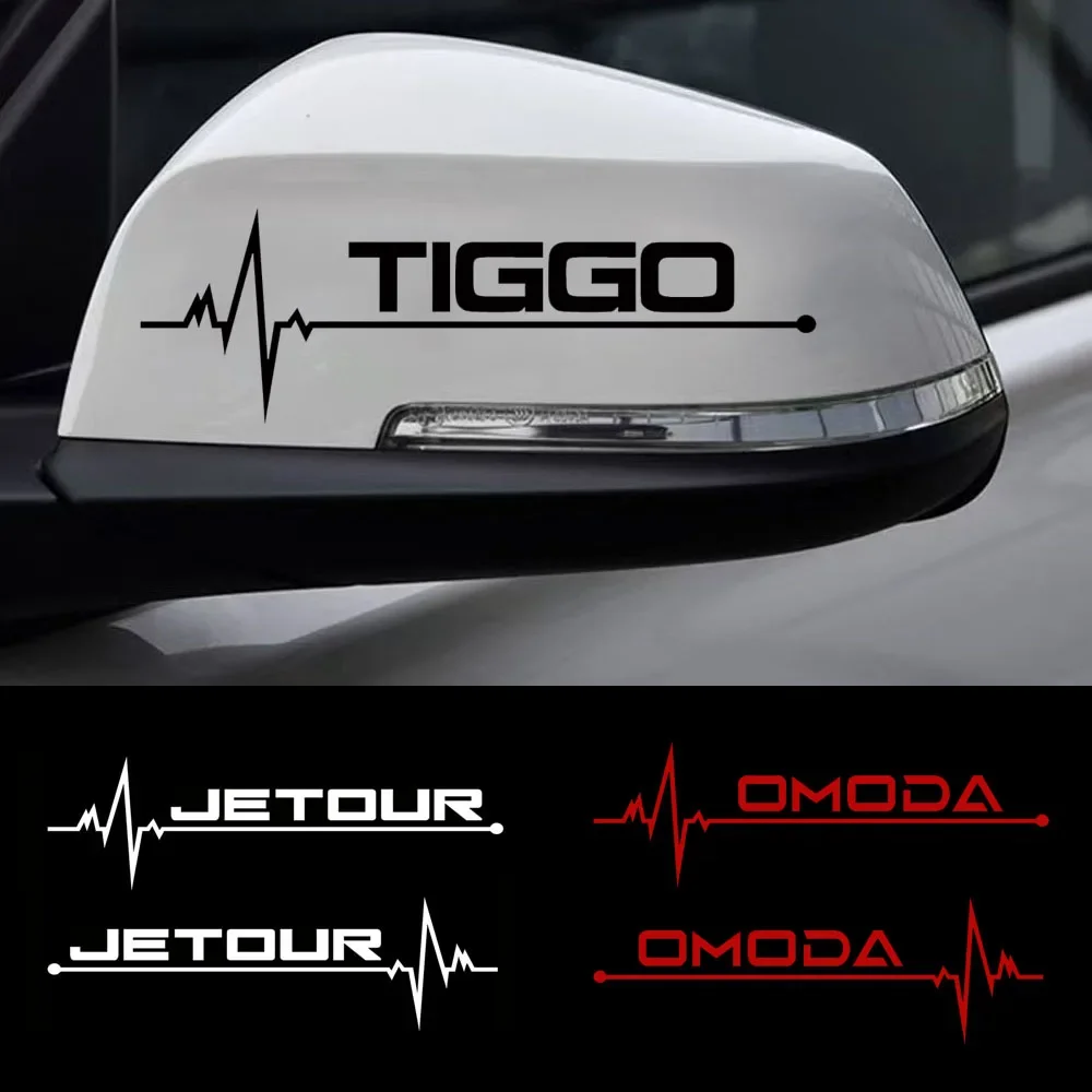 2pcs Car Rearview Mirror Sticker Vinyl Decal For Chery Jetour T1 T2 TIGGO OMODA EXEED