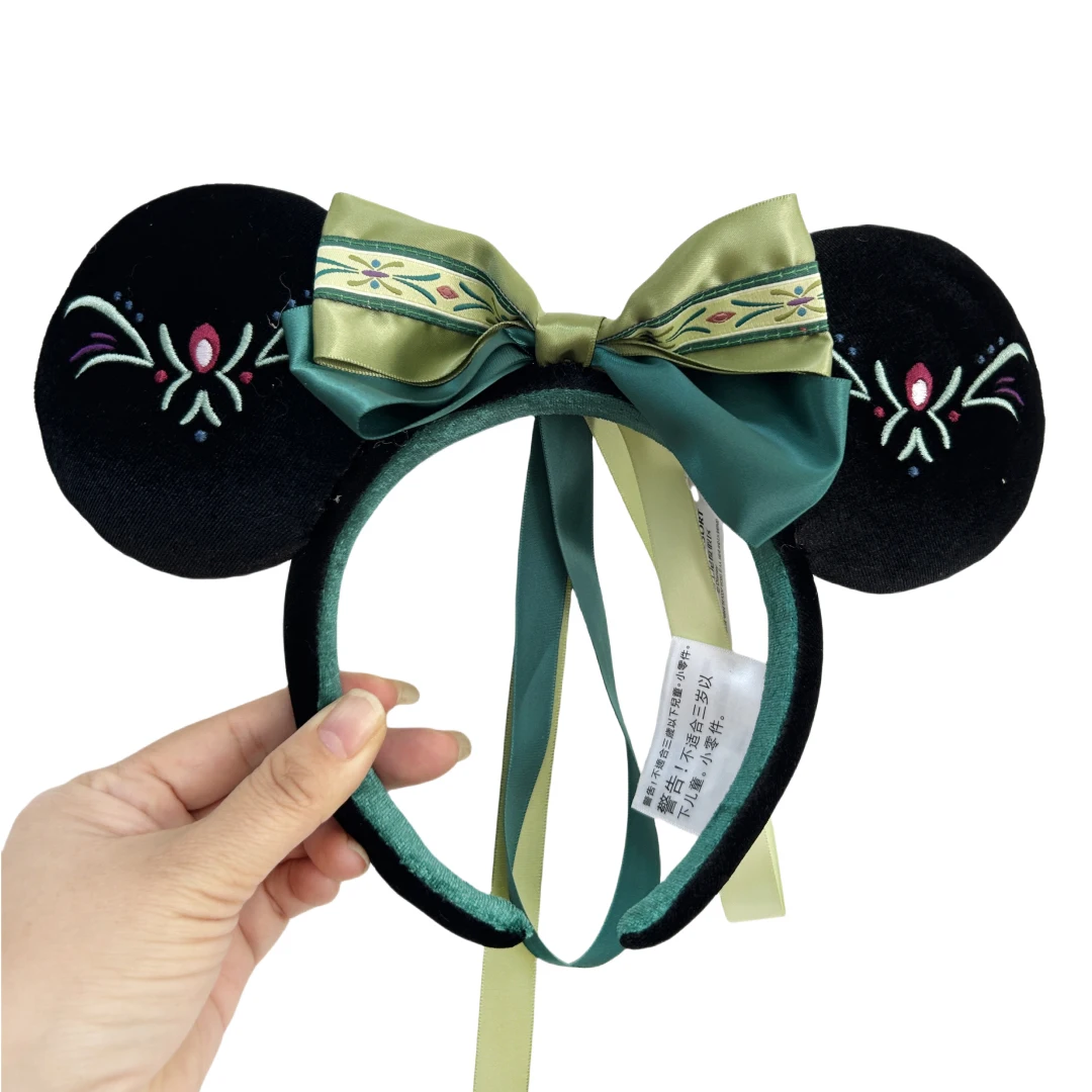 2025 Disney Mickey Mouse Headband Disneyland New Speed Silver Nimbus PU Leather Headwear Children Girl Toys Decoration image 3