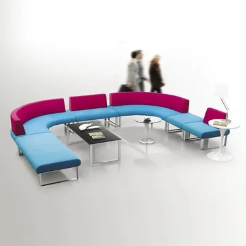 Minimalist combination curved circular hotel waiting area semi-curved reception area sofa