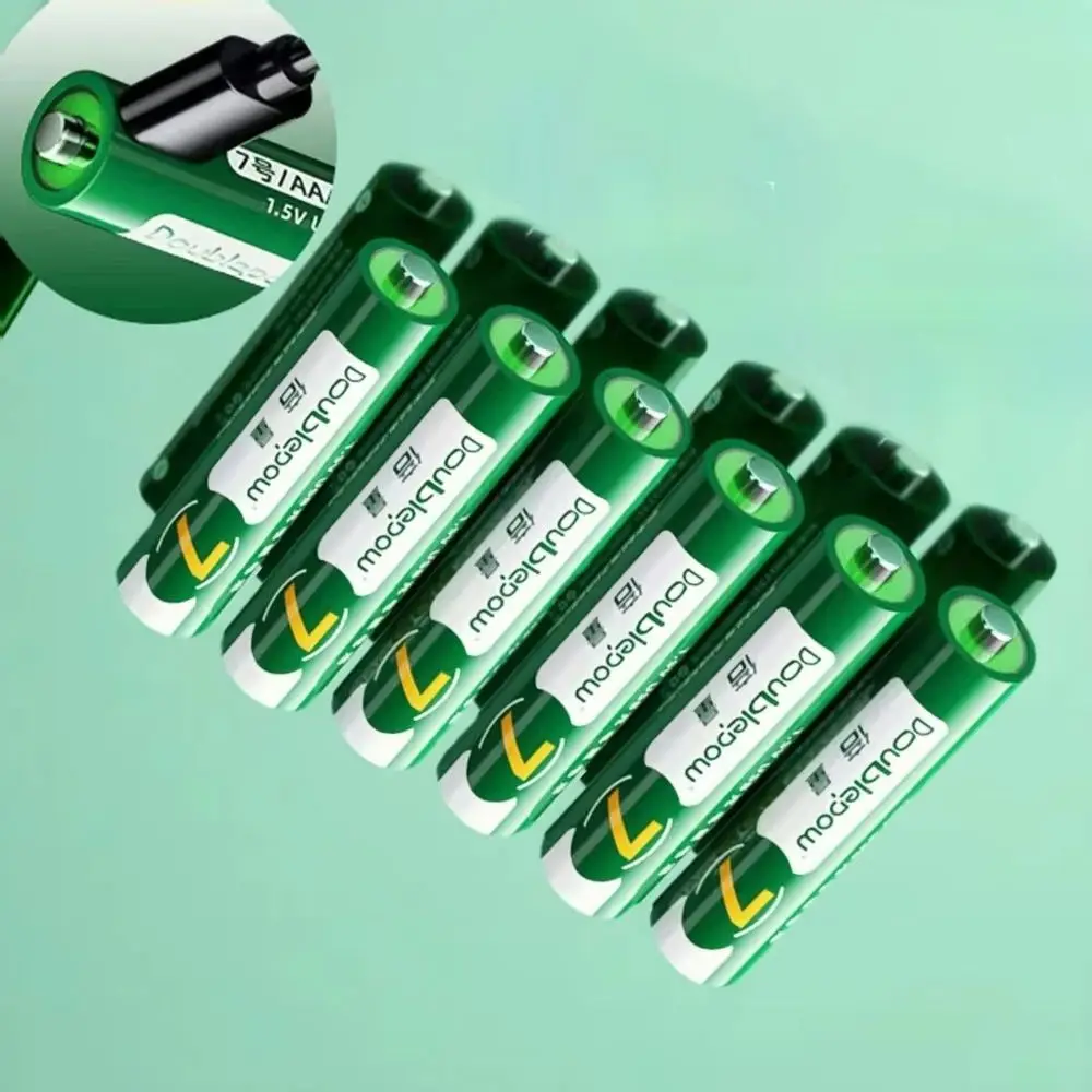 6pcs/lot AAA rechargeable battery 1.5V 555mWh USB lithium battery keyboard toy monitor gamepad battery