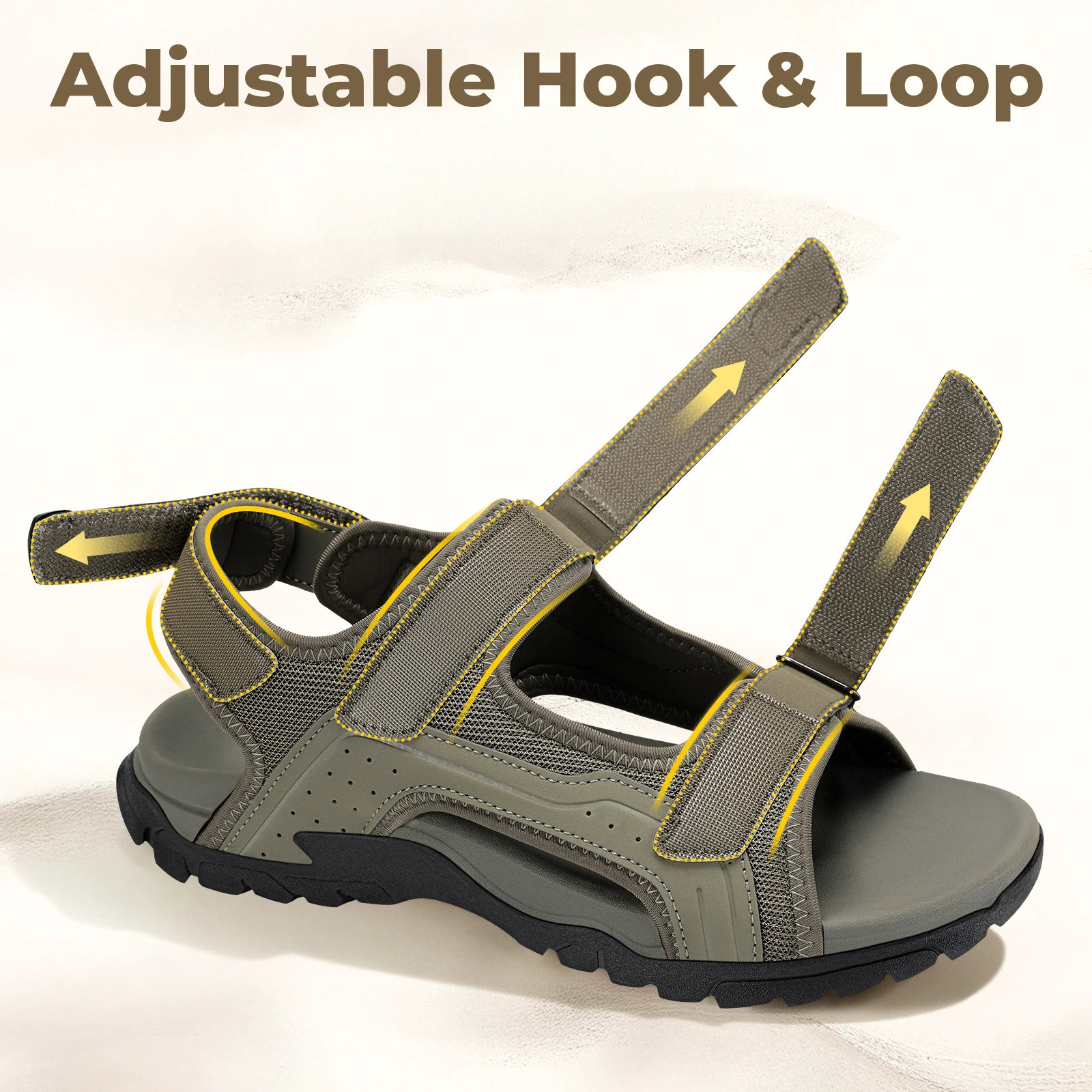 FitVille Men Sandals Wide Orthopedic Hiking Sandals Comfortable Walking Beach Water Aqua Shoes for Men Flips Flops Slippers