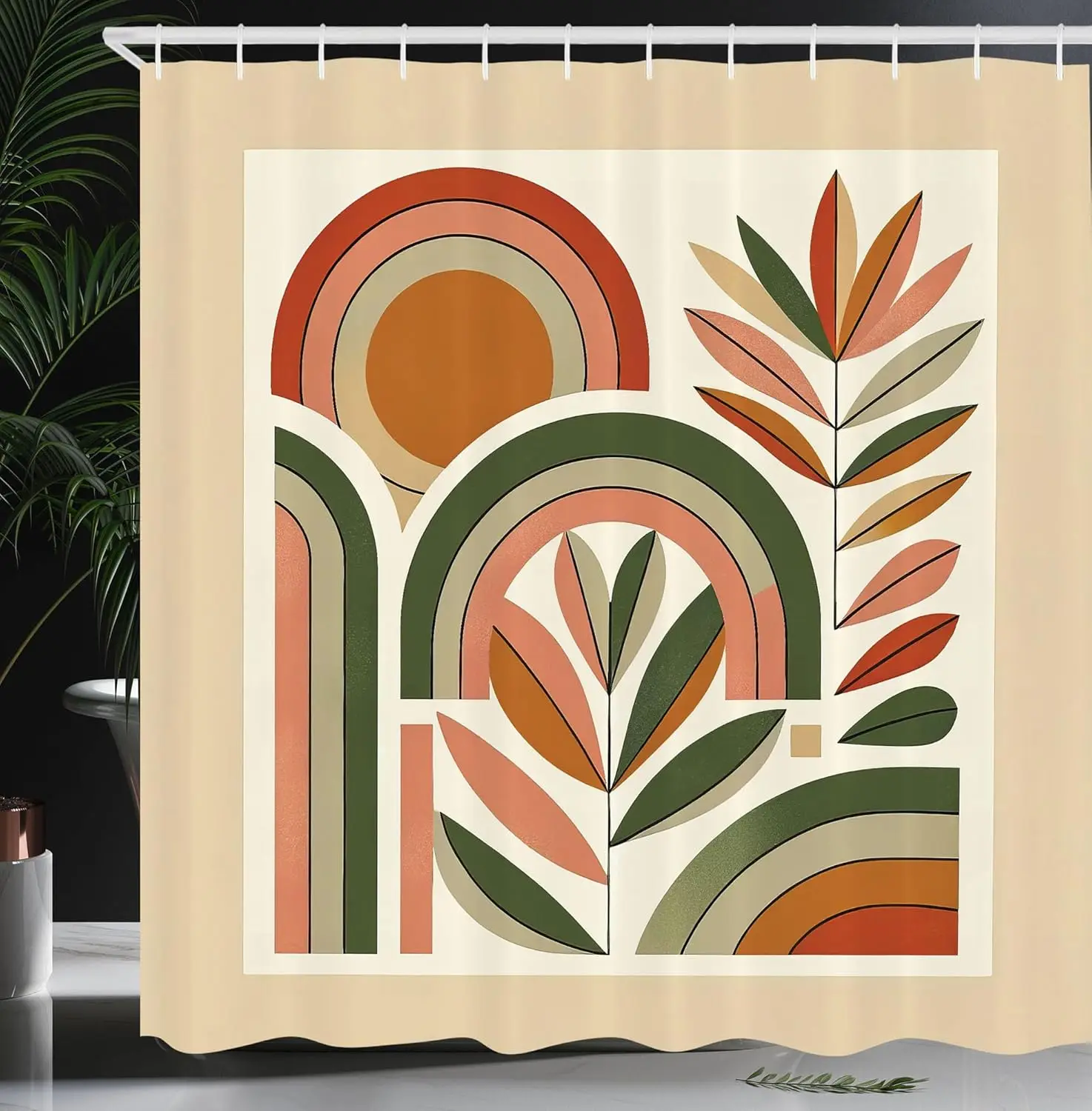 

Занавеска для душа Ambesonne Monstera, абстрактное искусство, огромный лист на мраморном фоне с принтом в стиле бохо середины века, ткань для ванной комнаты D