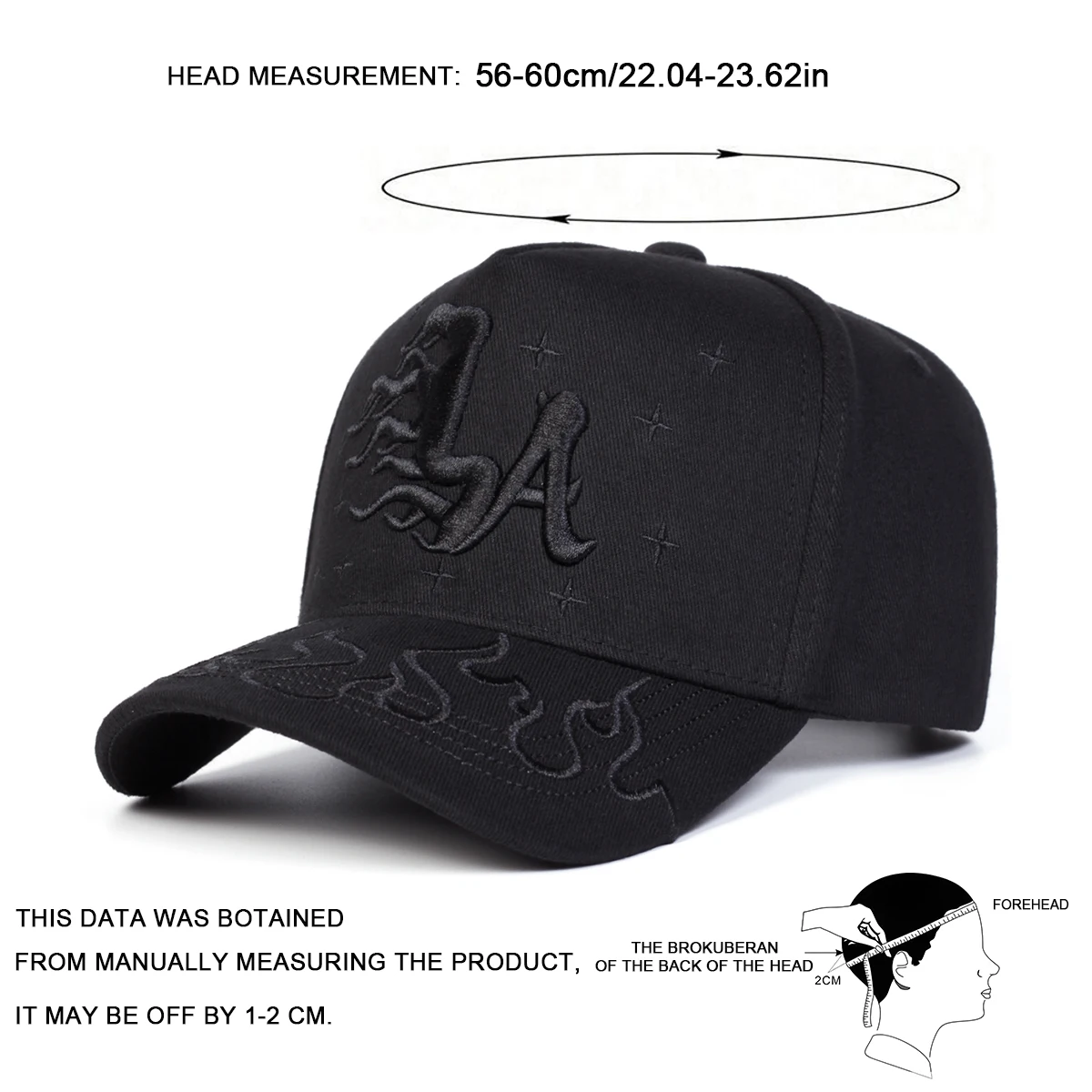 Unisex LA Flame Star Embroidery Baseball Caps Spring Autumn Outdoor Adjustable Casual Hats Sunscreen Hat Sports Cap