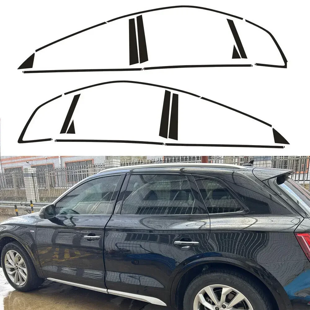Matte/Glossy Black Chrome Delete Window Trims For Audi Q5 80A 2018-2024