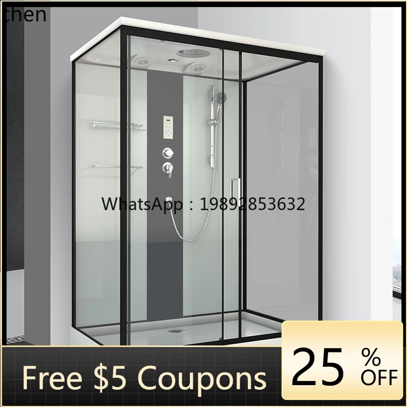 

EE Integrated Shower Room All-in-One Bathroom Household Glass Square Shower Enclosure Partition Dry Wet Separation