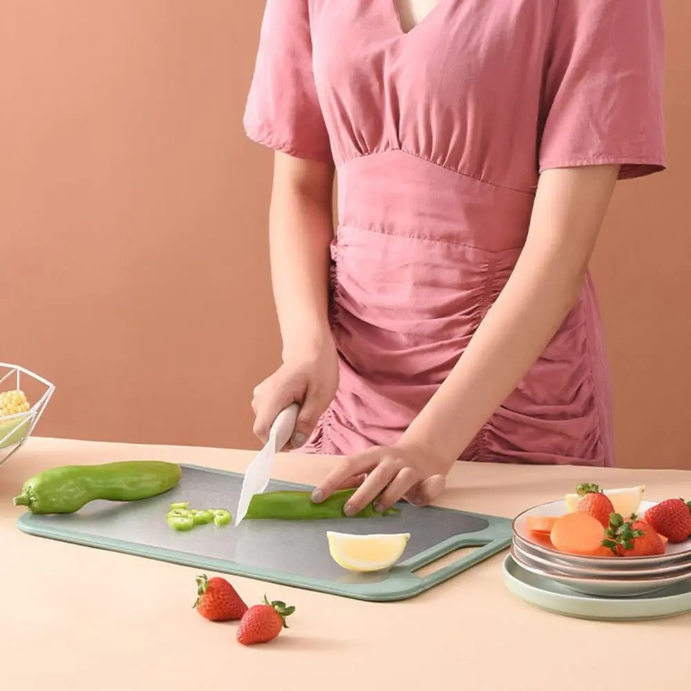 Household Anti-mold Double-Sided Chopping Board Non-slip Rustproof Cutting Board Stainless Steel Hangable Chopping Block Fruit