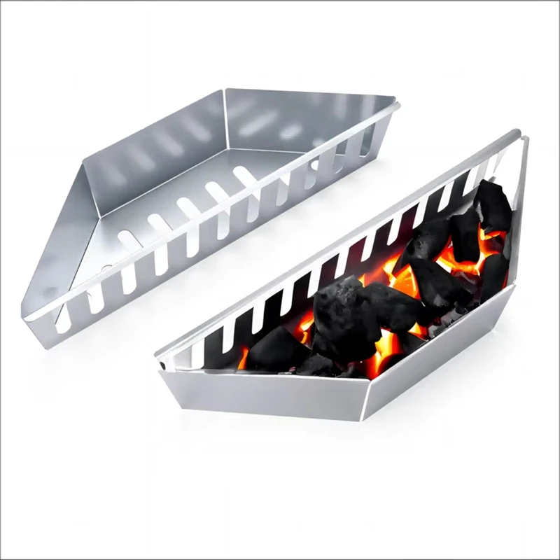 Cesta de carbón, soporte para virutas de madera de cesta Char para barbacoa al aire libre, soporte para briquetas de carbón resistente al calor-AT64