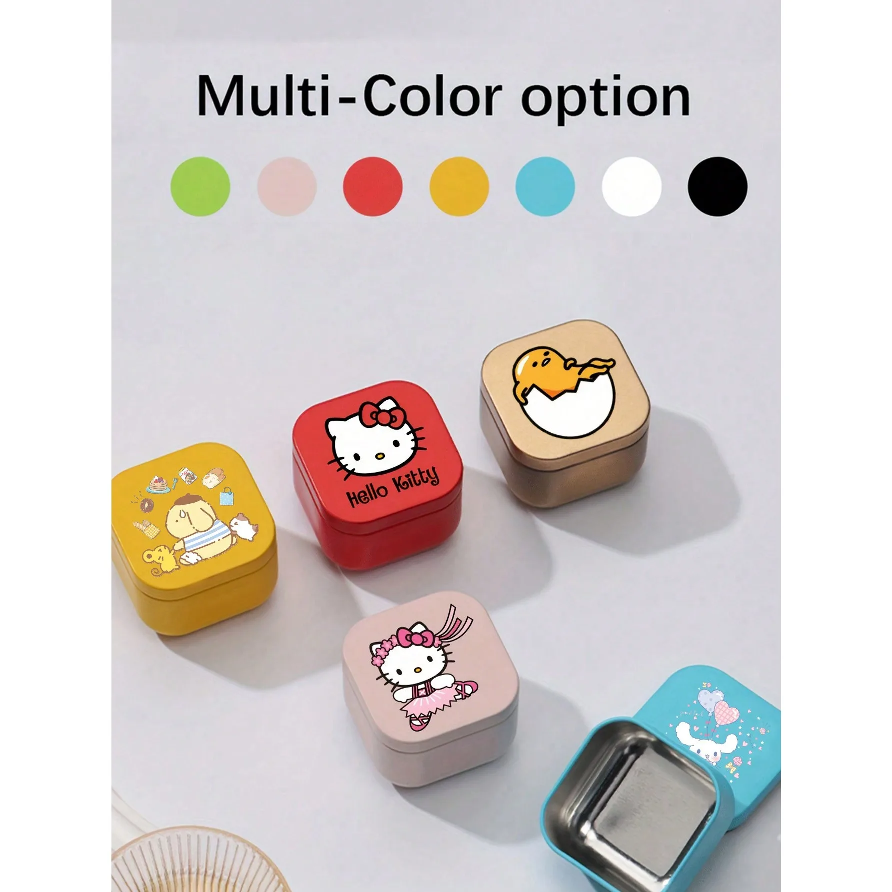 Caja de almacenamiento cuadrada de Hello Kitty y sus amigos, perfecta para joyería, cuentas, dulces, regalo Ideal para decoración del hogar, caja de almacenamiento organizadora