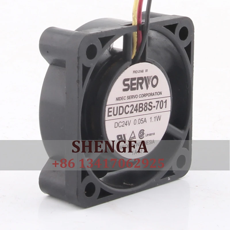 

EUDC24B8S-701 Корпусный вентилятор SERVO DC24V 0,05A 4CM 4010 Шасси 3-проводной двойной шарикоподшипник Преобразователь частоты Охлаждающий вентилятор 40x40x10 мм