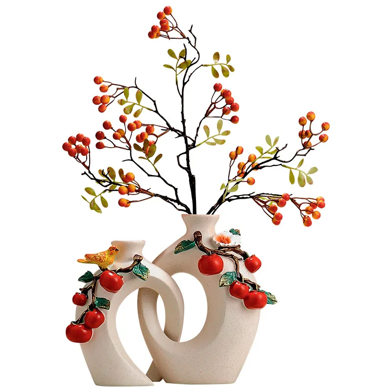 

Entry entrance persimmon ruyi vase ornament, living room TV cabinet, dining side cabinet, home decoration, housewarming gifts