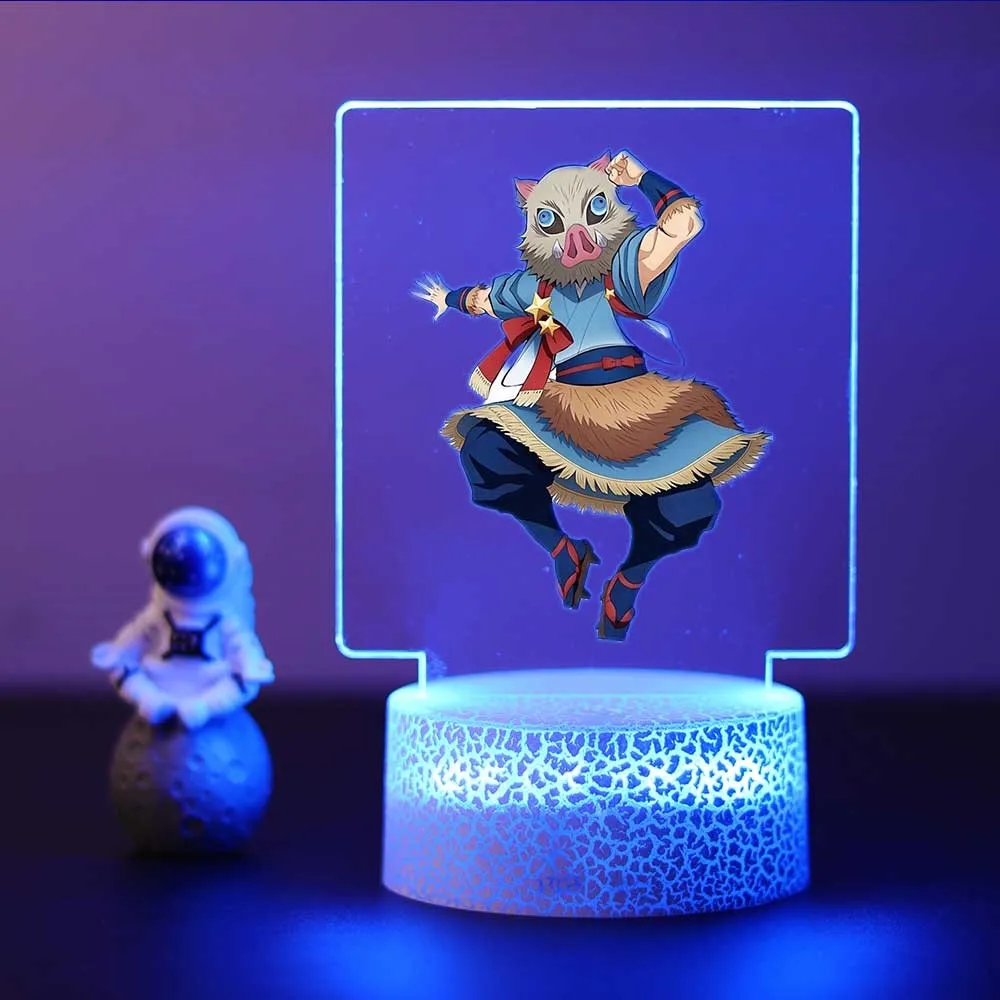 Luz Led nocturna protagonista masculina Demon Slayer para decoración de dormitorio, regalo para niños y niñas