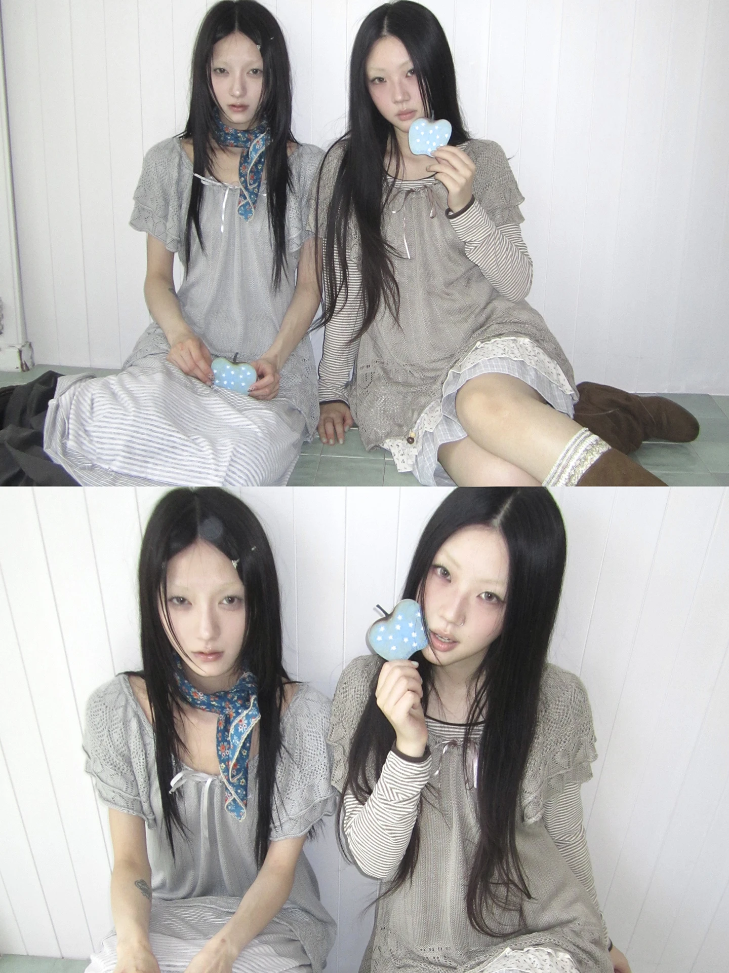 

Angproject 318 New Ancient Forest System Hollow out Belted Double Layer Sleeve Design Ice Sensation Knitted Short Sleeve Wome...