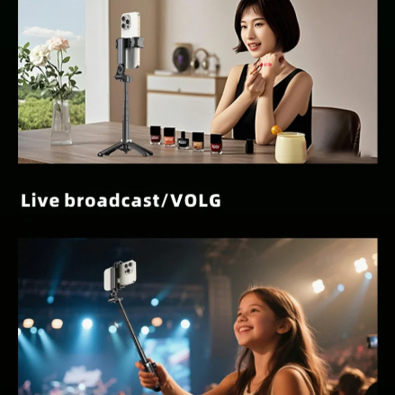 샤오미 셀카봉 스탠드, 삼각대, 블루투스 어시스턴트 핸들, 여행용 휴대용 모바일 폰 촬영 핸드헬드 라이브 스트리밍