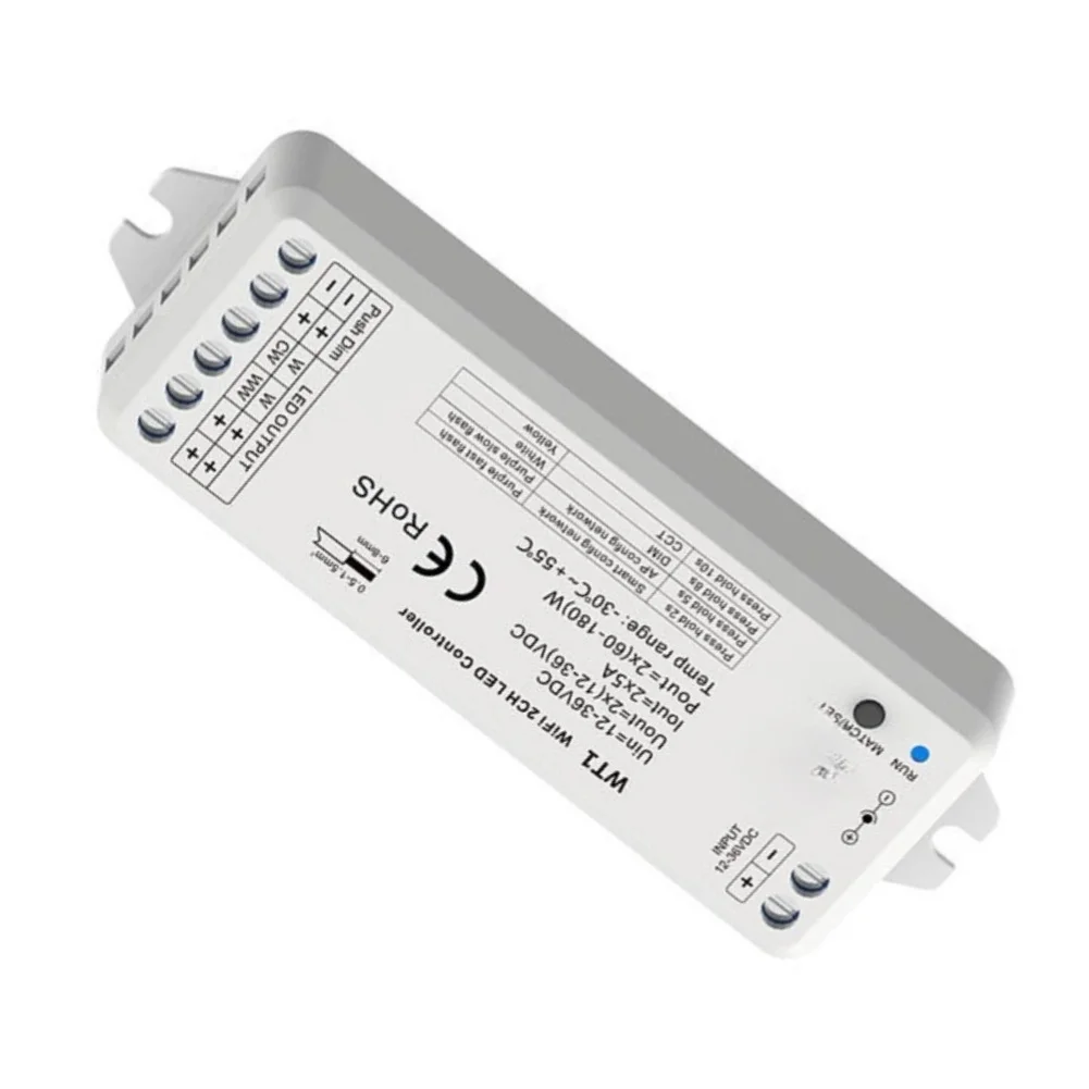 For Tuya WiFi LED Dimming Controller DC12V-36V 10A For Single-Color Lighting Versatile Dimming Push Switch RF Remote High Load