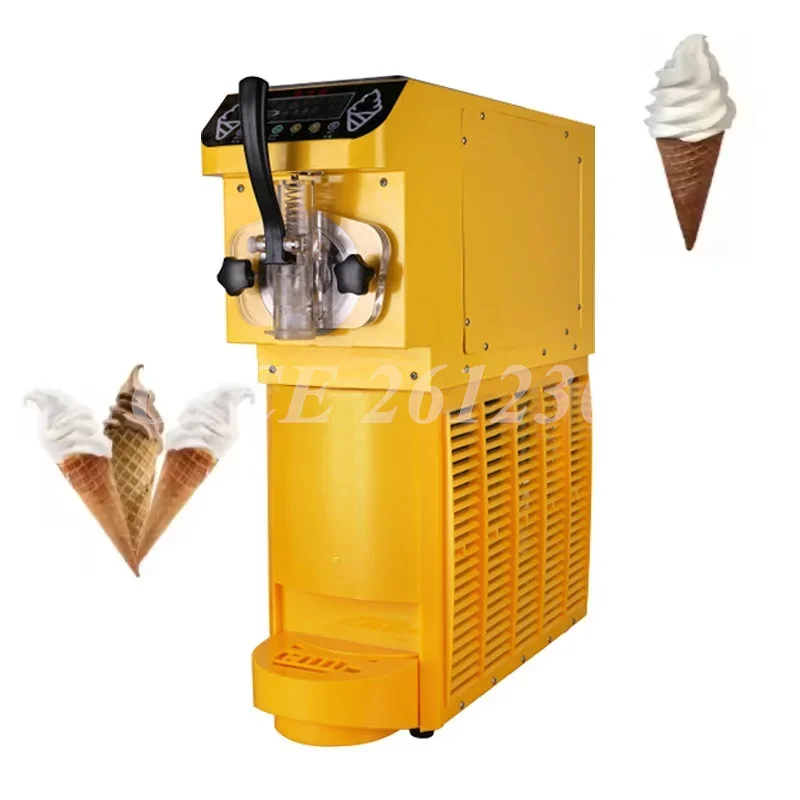 

Commercial Stainless Steel Ice Cream Maker Automatic Single Head Soft Ice Cream Machine Mini Countertop Cone Making Machine