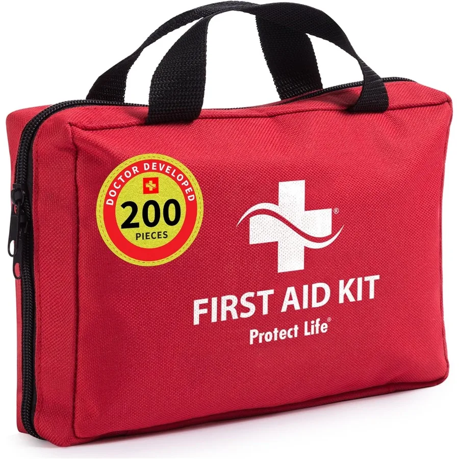 

Comprehensive Emergency First Aid Kit for Office School and Commercial Settings with 200 Essential Medical Supplies Ideal for B