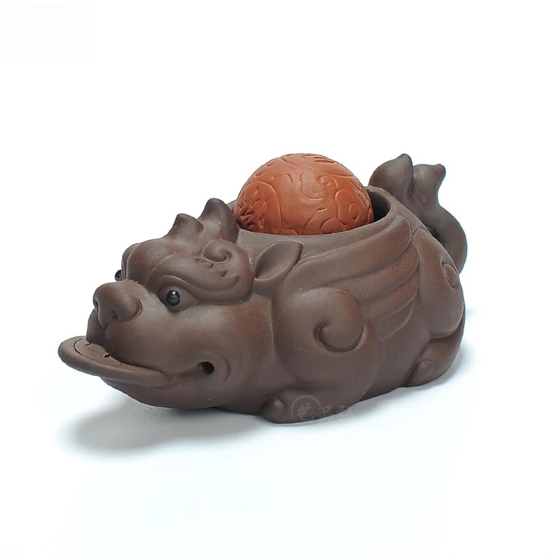 Purple Sand Tea Pet Ornaments, Pixiu, Wealth, Fortune, Golden Toad, Kung Fu Tea Set Accessories